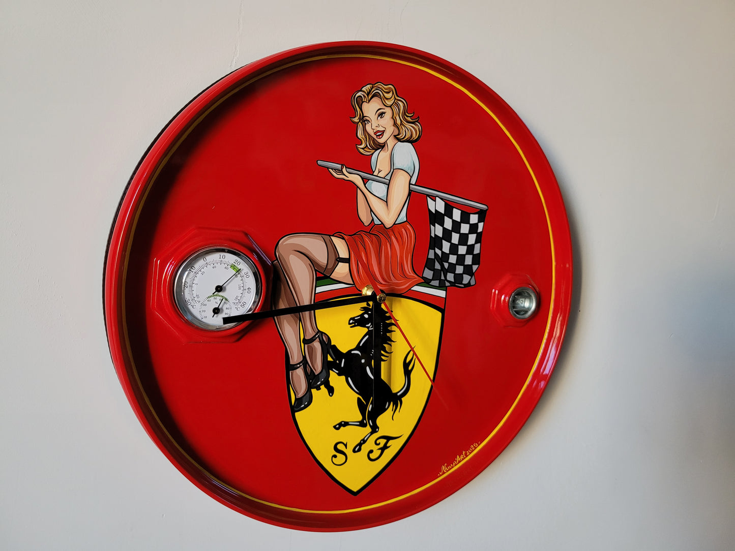 Pendule Ferrari Flag Girl